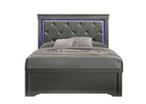 Modern Upholstered King Size Bed Frame With LED Lighting - Omega Lifestyles