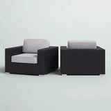 Set Of Two All-Weather Rattan Patio Chairs With Cushions - Omega Lifestyles