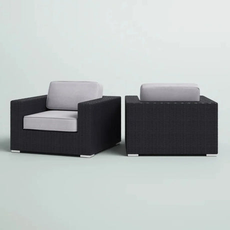 Set Of Two All-Weather Rattan Patio Chairs With Cushions - Omega Lifestyles