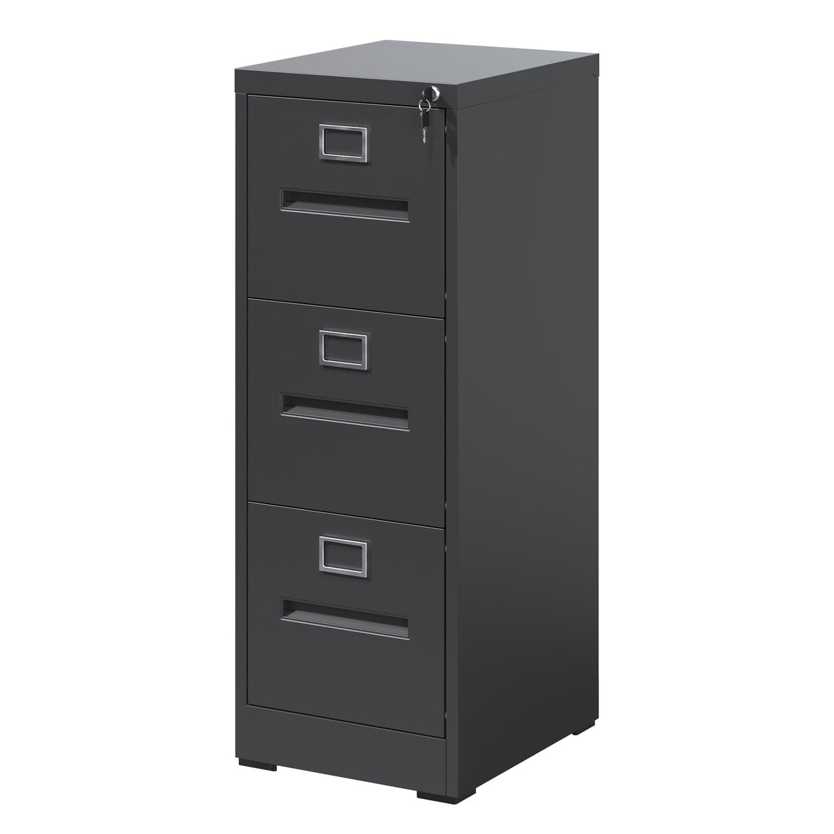 Metal 3 Drawer Locking Filing Cabinet Powder Coated Steel