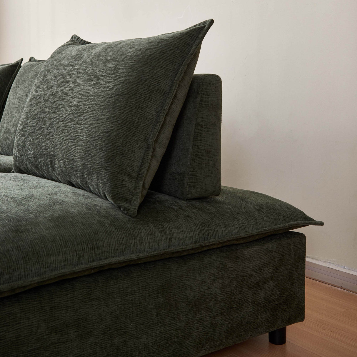 Medium-Soft Chenille Upholstered Armless Accent Chair - Omega Lifestyles