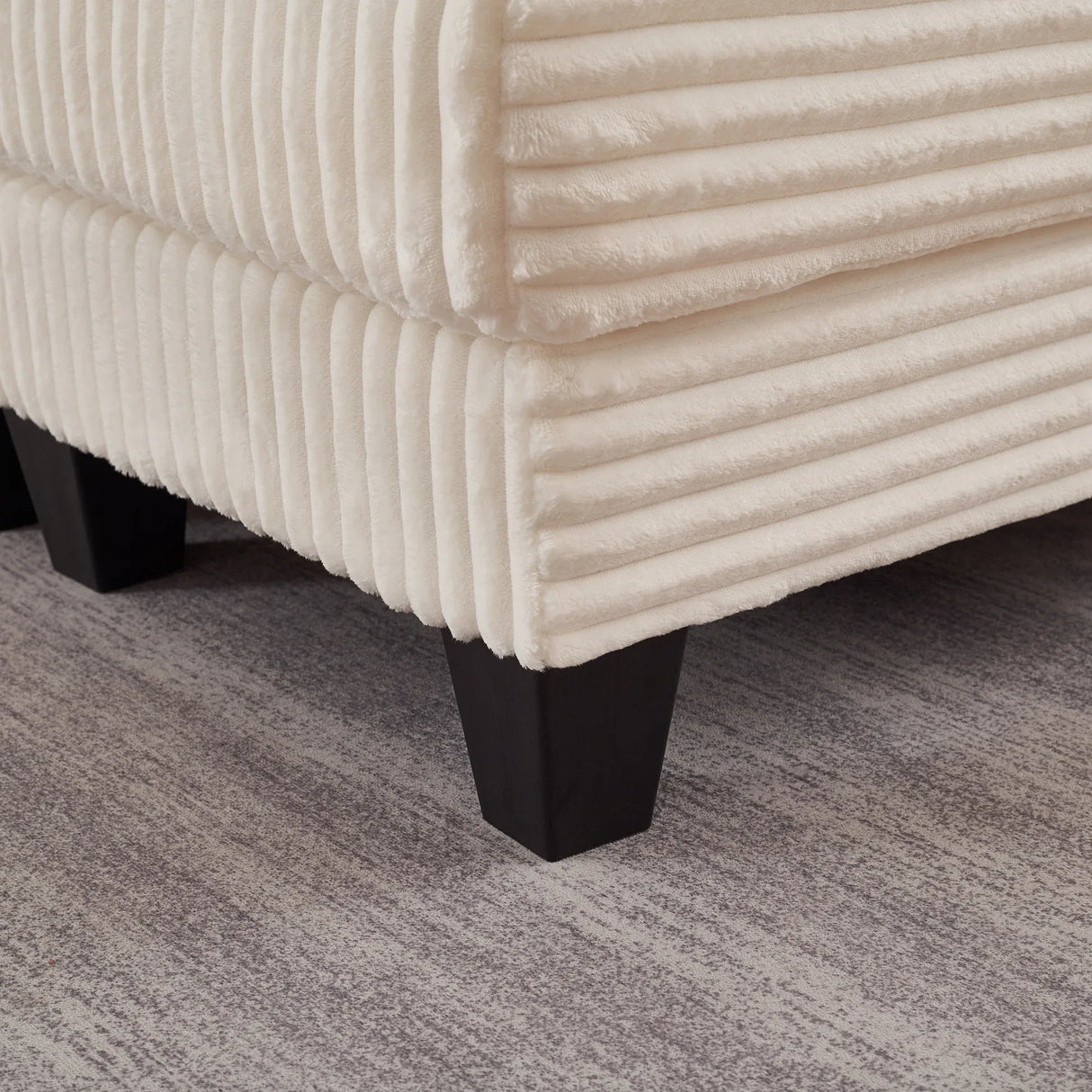Corduroy Storage Sofa With Ottoman Bluetooth Speaker - Omega Lifestyles