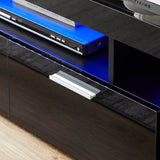 Classic Black TV Stand With RGB LED Lighting - Omega Lifestyles