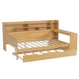 Full Wooden Bed Frame With Trundle Storage And Study Desk - Omega Lifestyles