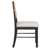 7-Piece Farmhouse Dining Table Set With Rattan Chairs - Omega Lifestyles