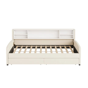 Twin Velvet Upholstered Platform Bed With Storage Drawers - Omega Lifestyles