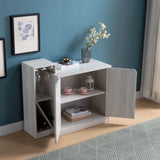 White Oak Two-Door Bar Cabinet With Wine Bottle Rack - Omega Lifestyles