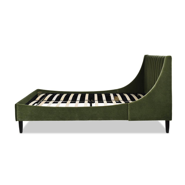 Modern Velvet Upholstered Platform Bed Frame Queen - Omega Lifestyles
