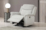 Contemporary Light Gray Fabric Manual Glider Recliner - Omega Lifestyles
