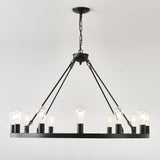 Farmhouse Matte Black Wagon Wheel 12-Light Chandelier - Omega Lifestyles