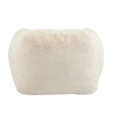 Soft Beige Faux-Fur Armchair Style Bean Bag Seating - Omega Lifestyles