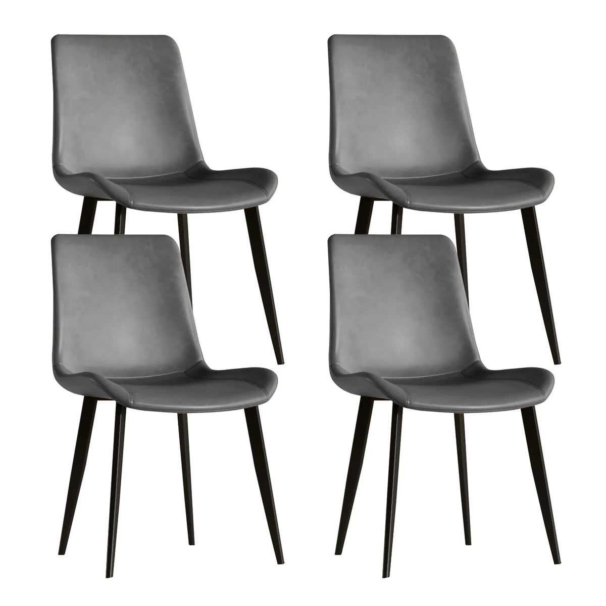 Modern PU Leather Ergonomic Dining Chairs Set of 4 - Omega Lifestyles