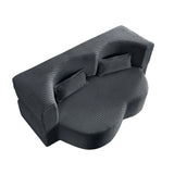 Full Size Plush Corduroy Folding Foam Sleeper Sofa Bed With Pillows - Omega Lifestyles