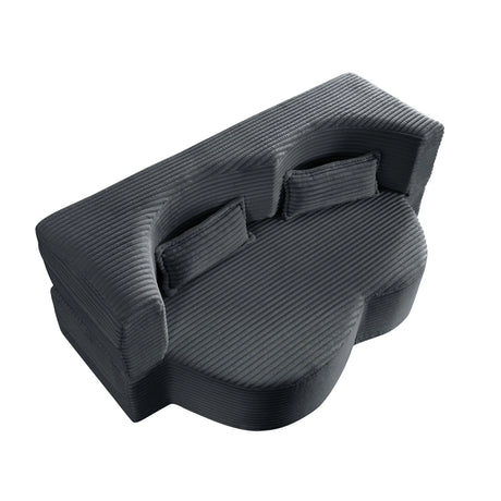 Full Size Plush Corduroy Folding Foam Sleeper Sofa Bed With Pillows - Omega Lifestyles