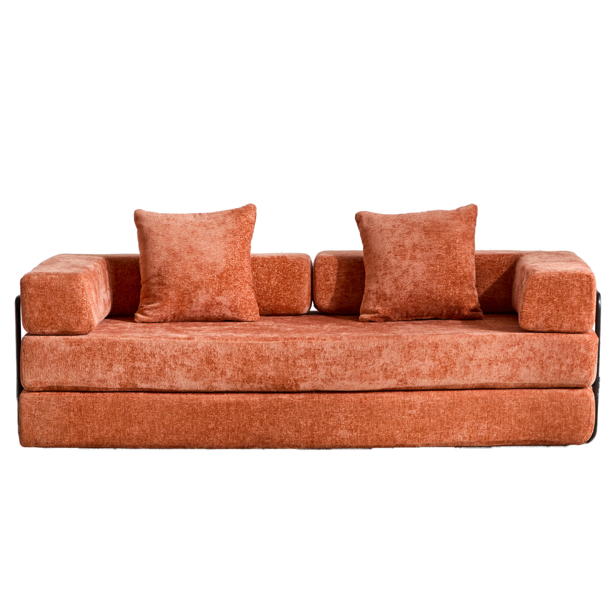 Convertible Chenille Fabric Memory Foam Floor Couch Sofa Bed