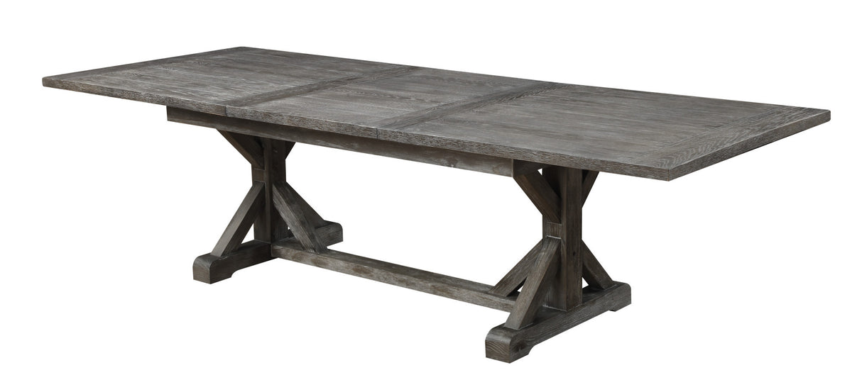 Solid Wood Gray Butterfly Leaf Dining Table