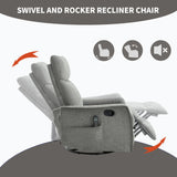Heat Massage Recliner Chair With Swivel Rocker And Lumbar Heat - Omega Lifestyles