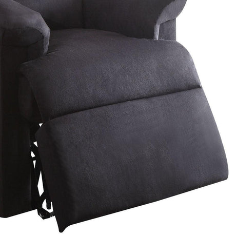 Black Fabric Motion Recliner With Plush Pillow-Top Arms - Omega Lifestyles