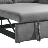 Velvet Convertible Pull-Out Sofa Bed With Pillows - Omega Lifestyles
