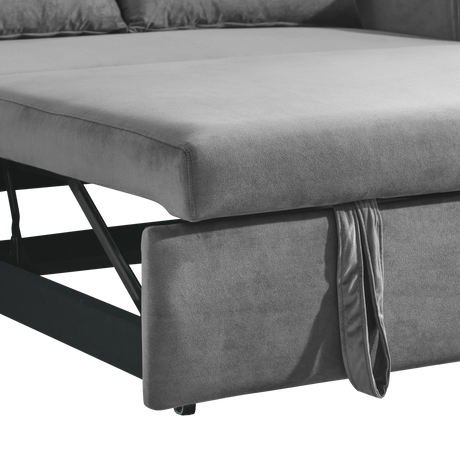 Velvet Convertible Pull-Out Sofa Bed With Pillows - Omega Lifestyles