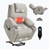 Power Lift Recliner Chair With Massage Lumbar Heat - Omega Lifestyles