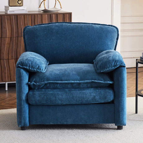 Oversized Chenille Lounge Chair With Thick Cushions - Omega Lifestyles