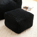 Medium-Soft Corduroy Bean Bag Chair With Footstool - Omega Lifestyles