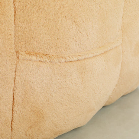 High Density Foam Brown Faux Fur Beanbag Chair - Omega Lifestyles