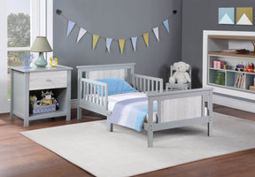 Connelly Solid Wood Reversible Panel Toddler Bed Gray - Omega Lifestyles