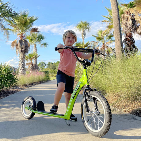 Youth Adjustable Handlebar Kick Scooter With Inflatable Wheels - Omega Lifestyles