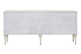 French Provincial Pearl White Silver Console Cabinet - Omega Lifestyles