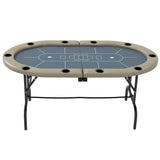 Folding Ten-Player Oval Poker Game Table With Cup Holders - Omega Lifestyles