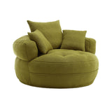 Modern Chenille Circular Sponge Sofa With Throw Pillows - Omega Lifestyles