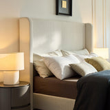 Queen Boucle Upholstered Bed Frame With Tall Headboard - Omega Lifestyles