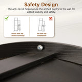 Modern Fluted Tall Arched Adjustable Shelf Pantry Cabinet - Omega Lifestyles