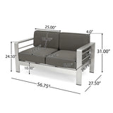 Aluminum Outdoor Patio Loveseat With Water-Resistant Cushion - Omega Lifestyles
