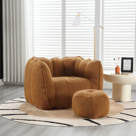 Soft Chenille Foam Bean Bag Chair For Adults - Omega Lifestyles