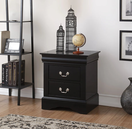Black Synthetic Wood Modern Philippe III Nightstand - Omega Lifestyles