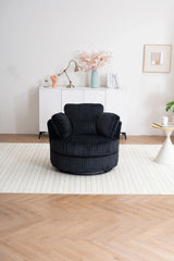 360-Degree Swivel Plush Corduroy Accent Chair With Pillows - Omega Lifestyles