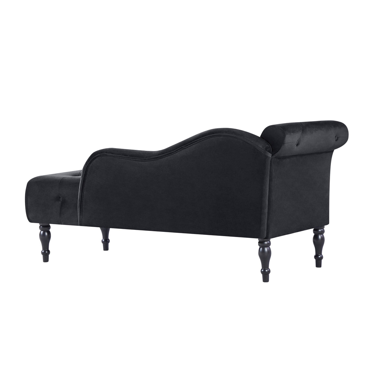 Velvet Tufted Armless Chaise Lounge With Pillow - Omega Lifestyles