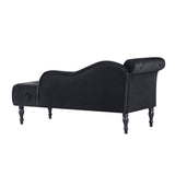 Velvet Tufted Armless Chaise Lounge With Pillow - Omega Lifestyles