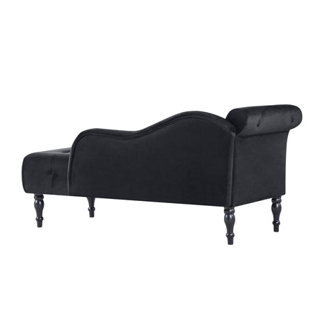 Velvet Tufted Armless Chaise Lounge With Pillow - Omega Lifestyles