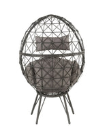 Light Gray Fabric Wicker Patio Lounge Chair With Cushion - Omega Lifestyles