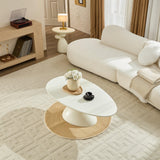 Minimalist Milk White Fiberglass Oval Coffee Table - Omega Lifestyles