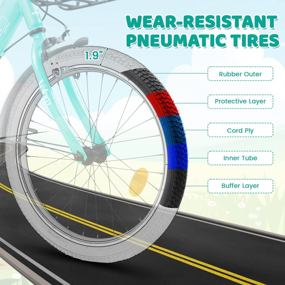 20-Inch Lightweight Steel Frame Kids Bike With Brakes - Omega Lifestyles