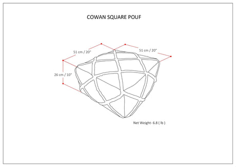 Square Fabric Pouf Ottoman With Diamond Stitching - Omega Lifestyles