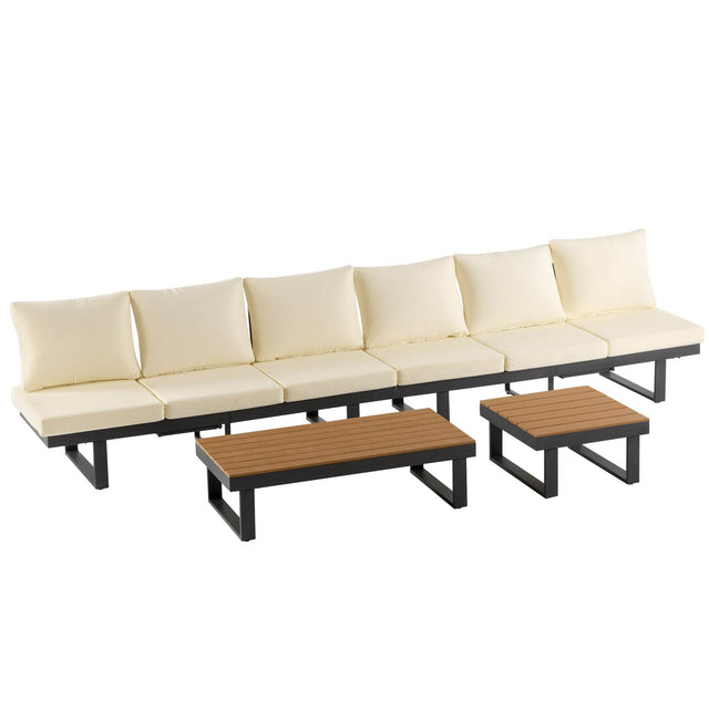 Adjustable Reclining Outdoor Sectional Patio Furniture Set - Omega Lifestyles