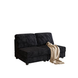 Black Corduroy Double-Seater Sofa With Premium Fabric - Omega Lifestyles