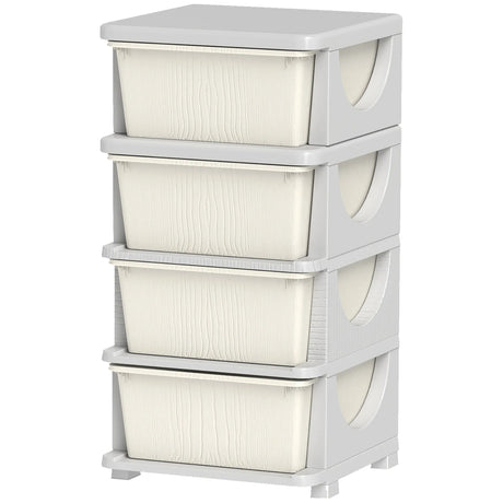 Kids Plastic 4-Drawer Compact Storage Organizer Unit - Omega Lifestyles