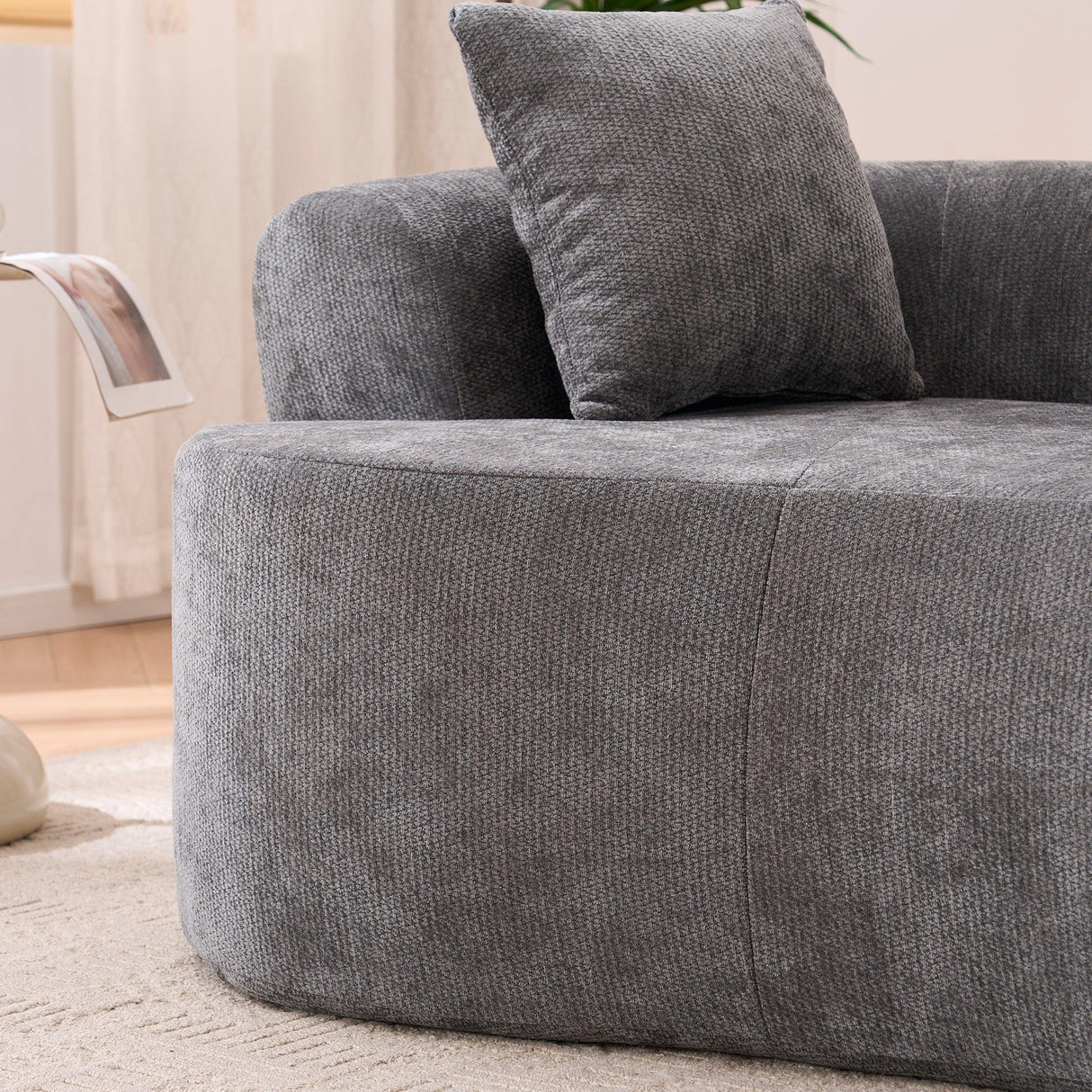 Gray Crescent Modular Foam Spring Three-Seater Sofa - Omega Lifestyles